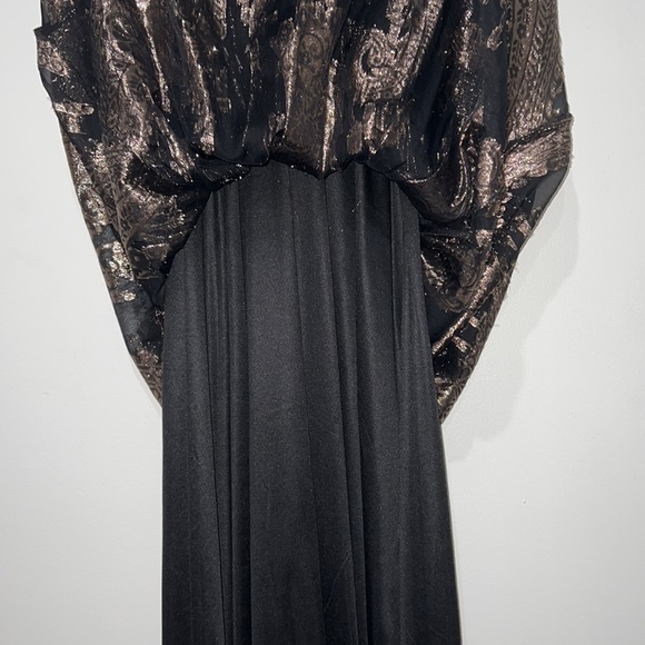 Be by Chetta B Black/Bronze Maxi Dress Size 4 - Picture 4 of 9